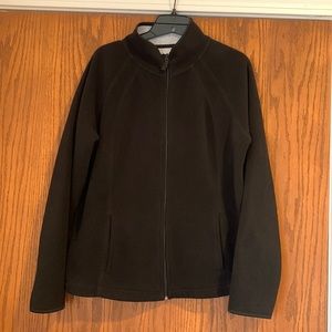 Saint John’s Bay active ladies black fleece jacket.  EUC. Smoke free.Size large.